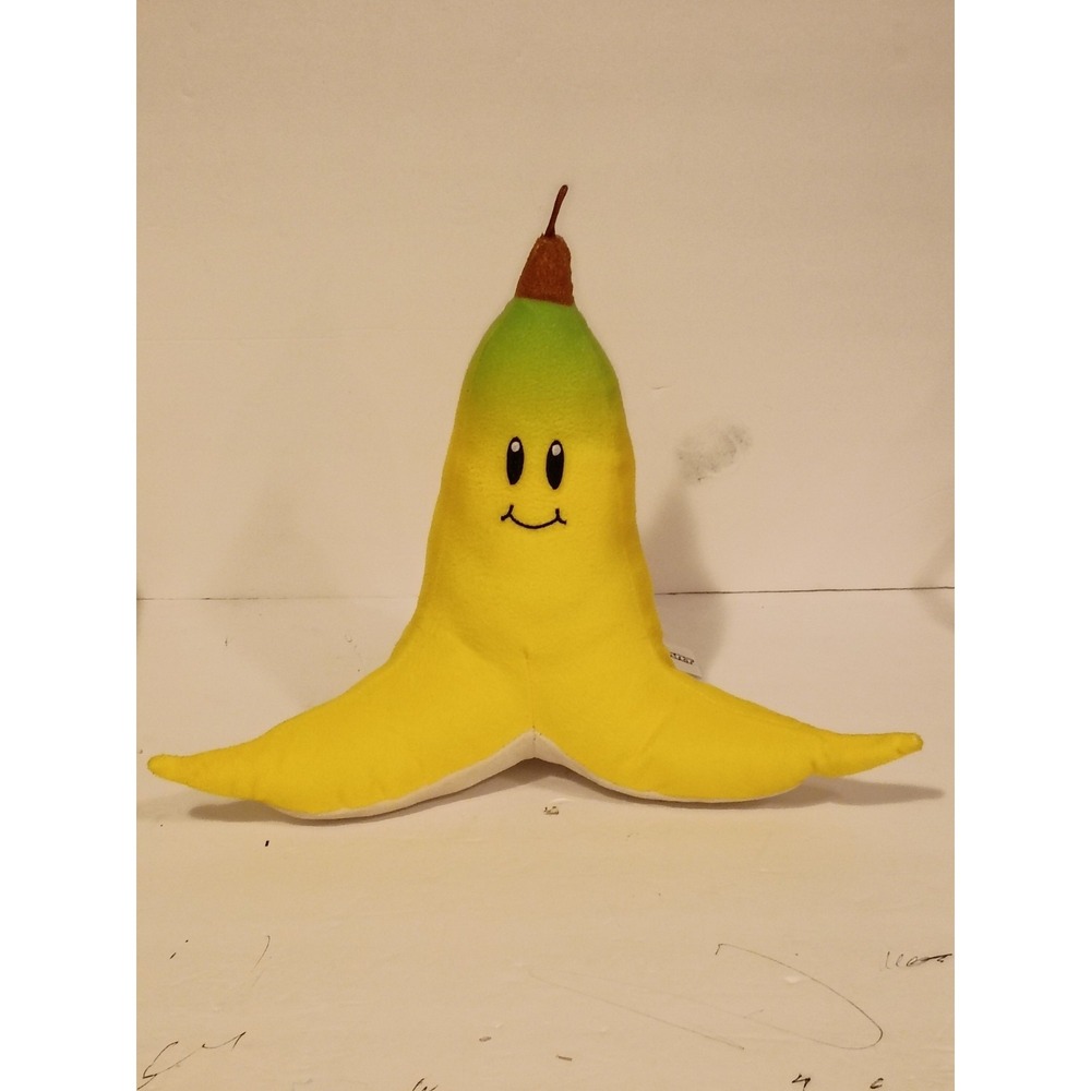 Mario Kart Banana Peel 12" Nintendo Plush Stuffed Animal Soft Toy Smiling 2022